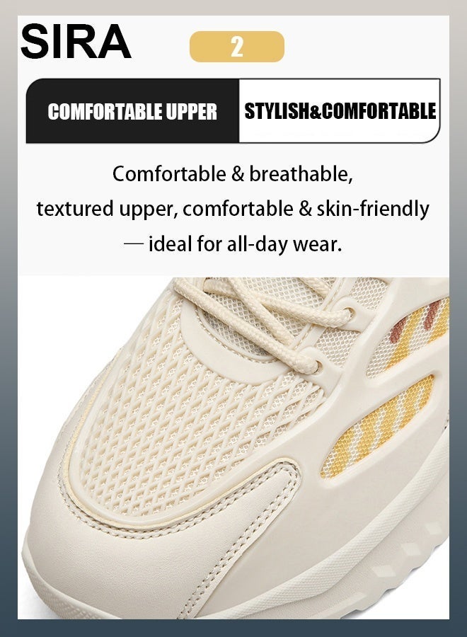 SIRA Men's High-Top Running Shoes - Leather & Mesh Sneakers for Outdoor Sports, Gym & Daily Wear, Breathable Anti-Slip Cushioned Fitness Shoes with Height Increase, for Students & Active Lifestyles - Image 4